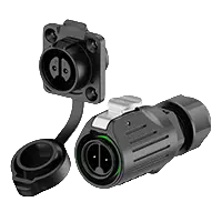 LP16 Solder 2 Pin 10A Power Flange All Plastic Electrical Waterproof Connectors Aviation Plug