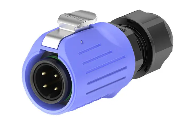 LP16 4 Pin Blue Panel Mount Waterproof Plug and Socket Connector 10A Waterproof Aviation Plug All Plastic