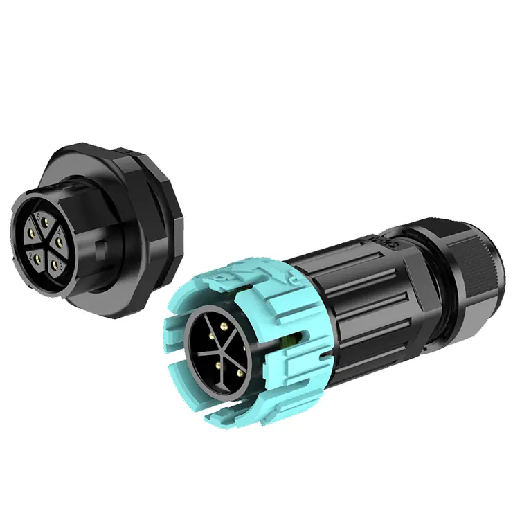M23MP Screwless Quick Wiring Waterproof Connector 5 Pins Front Panel Male Female Connectors