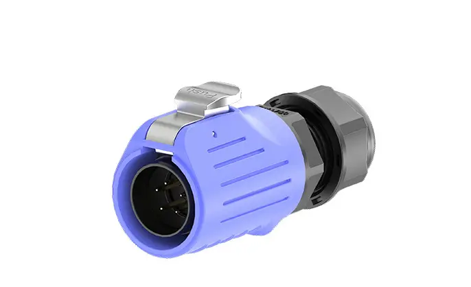 LP20 Blue Solder Type 5 Pin Flange Waterproof Connector Aviation Waterproof Connector 10A Power All Plastic