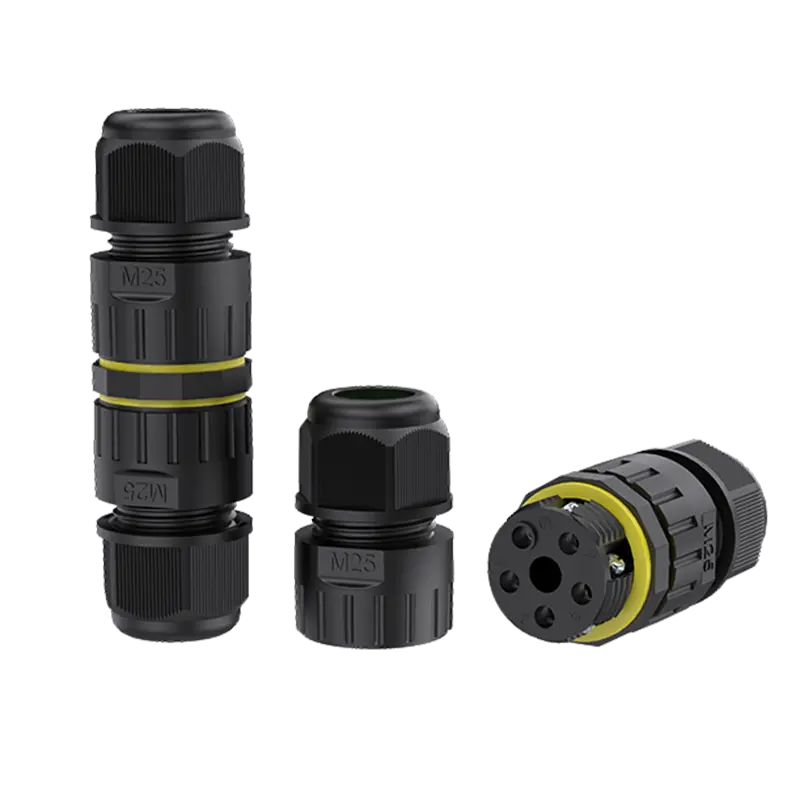 M25 Screw Locking Waterproof Connector 5 Pin Circular Power Connector Types Screw 24A Power Waterproof Connector