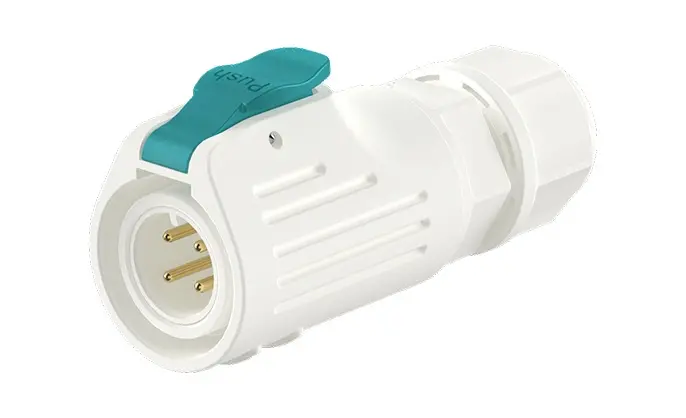 LP12 White All Plastic 4Pin Flange Waterproof Connector Waterproof Aviation Connector Cable Plug