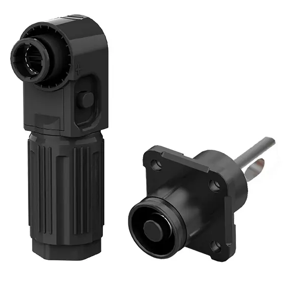 SCJ Smooth Hole High Protective Energy Storage Connector Black Negative IP67 Waterproof 350A Non-Rotatable Energy Storage Connector