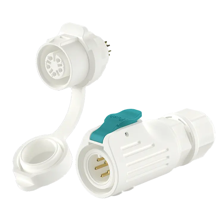 LP12 5Pin White Panel Mounting Waterproof Connector Aviation Plug Socket Solder Type All Plastic