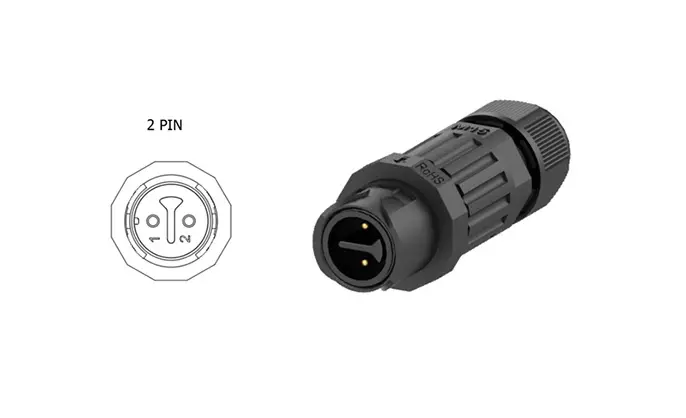 M15MF 10A 2Pins Waterproof Outdoor Cable Connector Male Female Connector Front Panel Solder Type