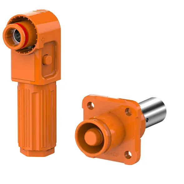 SCJ Crimp Socket Connectors for Energy Storage Systems Orange Positive IP67 Waterproof 100A Rotatable Energy Storage Connector