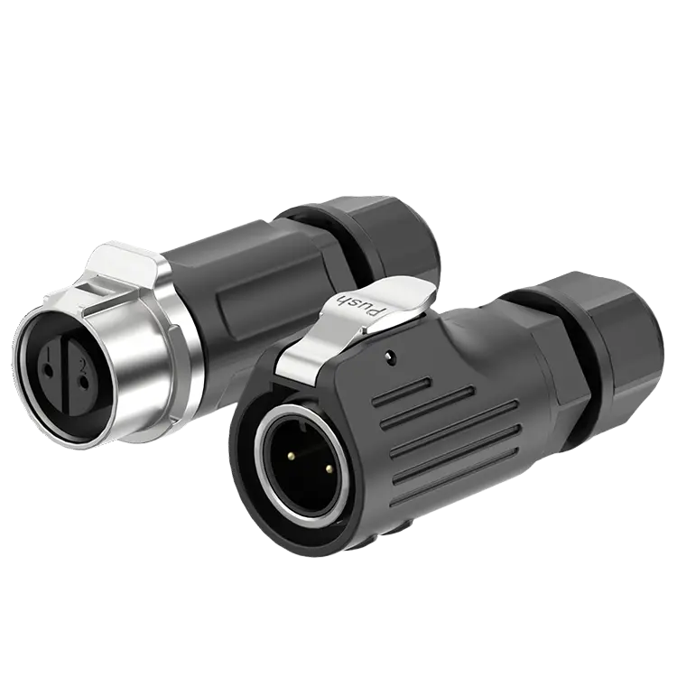 LP12 2 Pin Waterproof Connector Aviation Plug Socket Plastic+Metal Straight Circular Connector Solder Type