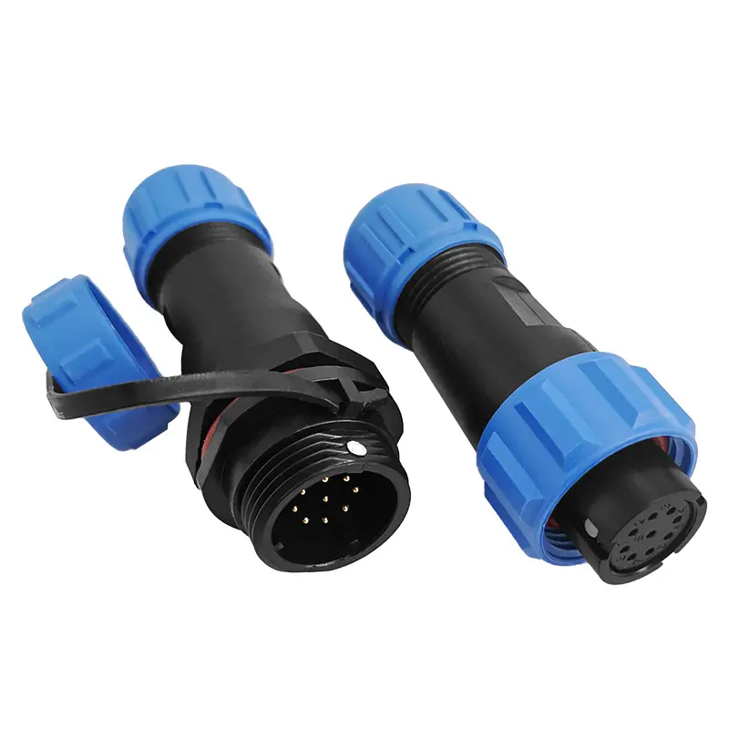 SP13 9 Pin Circular Plastic Wire Connector IP68 Cable Connector