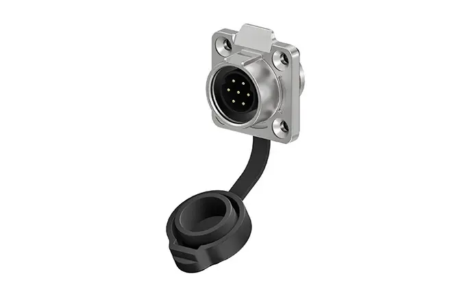 LP16 5A Waterproof Connector Solder Type Flange 7 Pin Reverse Mounting Aviation Plug Connector Socket Metal + Plastic