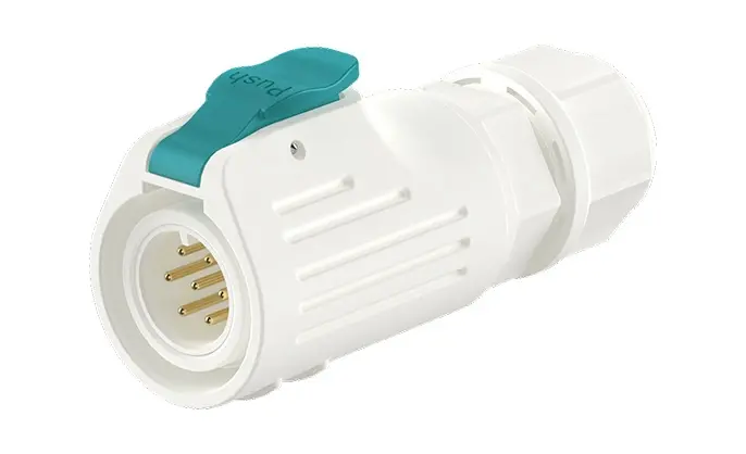 LP12 White Panel 7Pin Waterproof Plug and Socket Connector Aviation Plug Socket