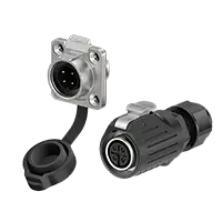 LP16 Industrial Waterproof Connector Flange Plastic+Metal 4 Pin 10A Reverse Mounting Aviation Waterproof Connector