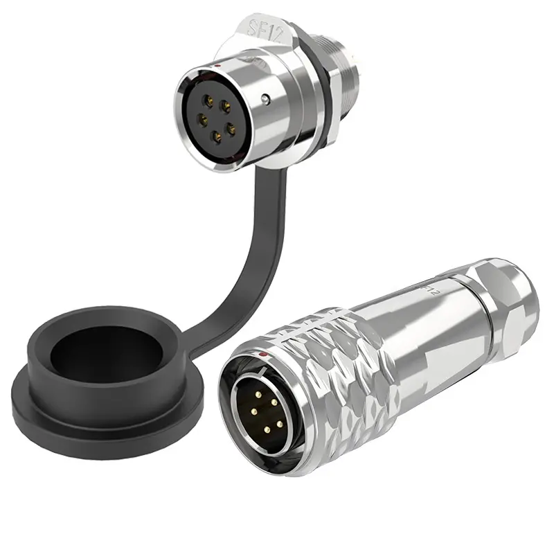 SF12 5 Pin Panel Mount Connector IP67 Push-Pull All Metal