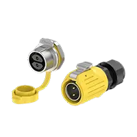 LP20 Yellow 2Pin Solder Type Outdoor Waterproof Wire Connectors Panel Metal + Plastic 20A Power
