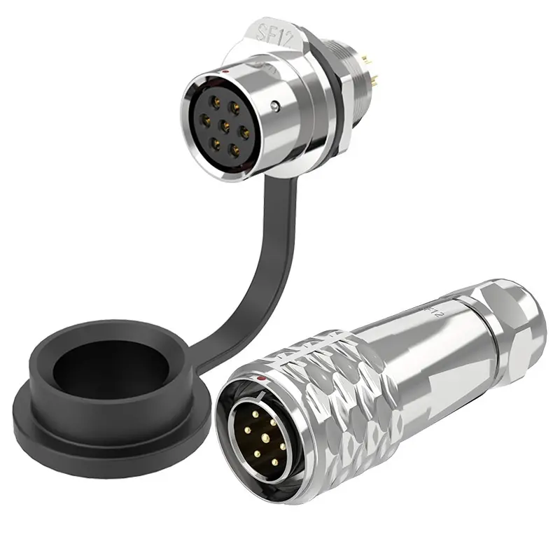 SF12 7 Pin Panel Mount Connector IP67 Push-Pull All Metal