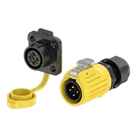 LP20 Yellow 4 Pin Electrical Connector Solder Type Waterproof Connector 20A Power Flange All Plastic