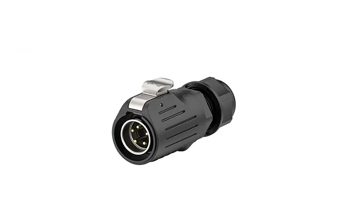 LP20 5 Pin Waterproof Connector Waterproof Aviation Plug Flange Metal + Plastic Screw Type 10A Power