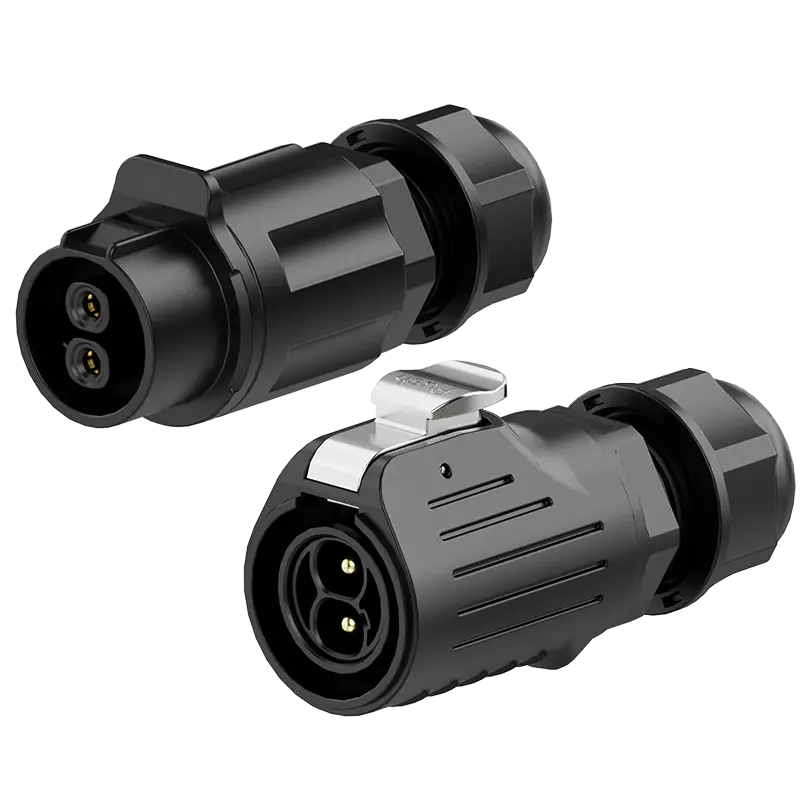 LP20 2Pin Crimping Type Waterproof M20 Connector Wire to Wire Circular Connector 30A Power All Plastic