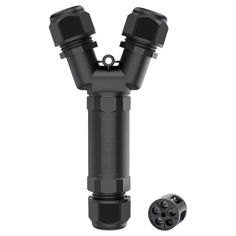 M25Y IP68 Waterproof Connector Three-Way 3 Pin Outdoor Waterproof Electrical Connector (Single Core)