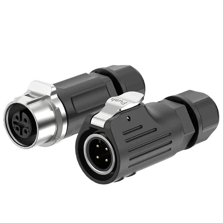 LP12 Electrical Waterproof Connectors 4 Pin Solder Type Straight Circular Connector Plastic+Metal Aviation Plug Socket