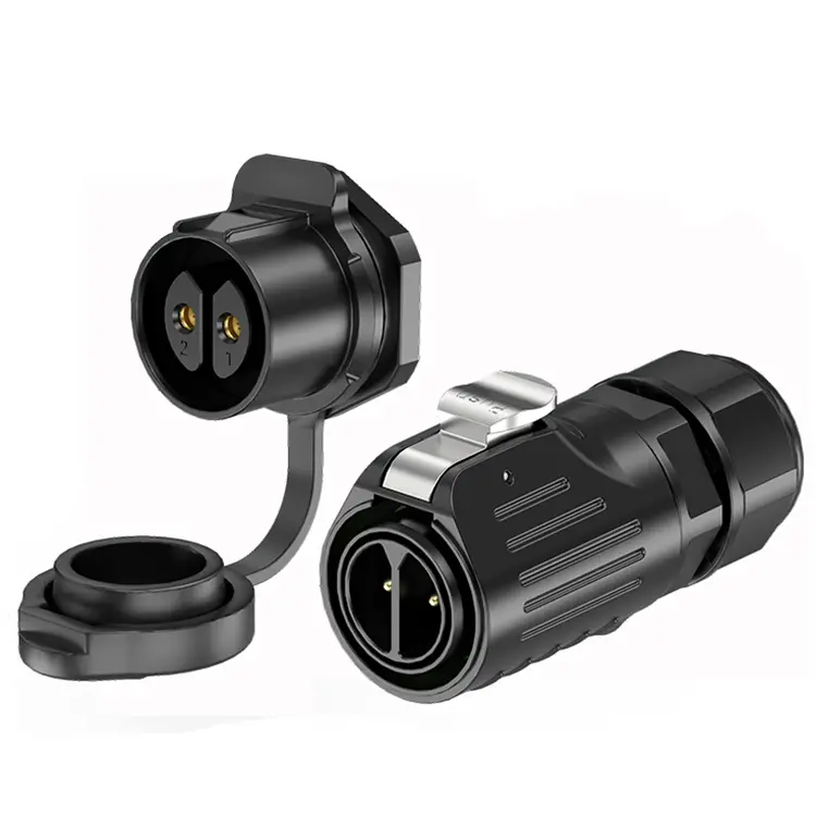 LP24 Panel Waterproof Plug Connector 2 Pin Waterproof Aviation Plug Solder Type All Plastic