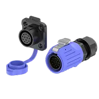 LP20 12Pin Blue Solder Type Waterproof Connector Waterproof Aviation Plug 5A Power Flange All Plastic