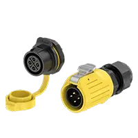 LP20 Yellow 4Pin Screw Type Waterproof Aviation Plug Panel All Plastic 20A Power