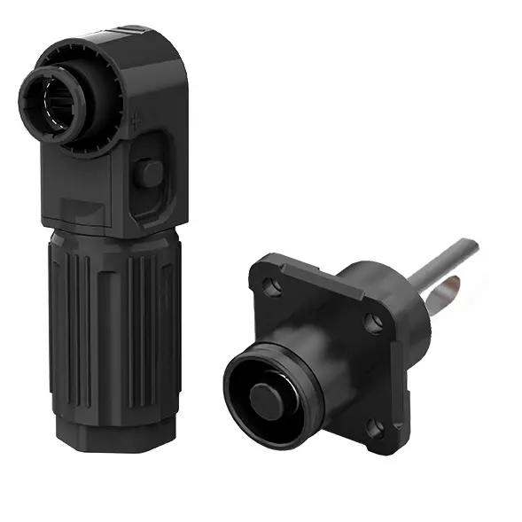 SCJ Smooth Hole Energyxa0Battery Storage Connector Black Negative IP67 Waterproof 300A Rotatable Energy Storage Connector