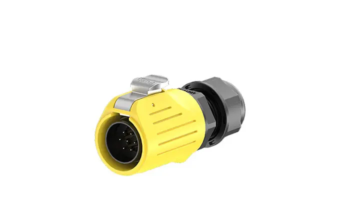 LP20 7 Pin Yellow Waterproof Wire Connectors Screw Type 10A Power Panel All Plastic