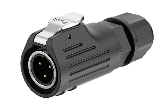 LP12 3 Pin Flange Electrical Waterproof Connectors Screw Connection Type Plastic+Metal Waterproof Aviation Plug