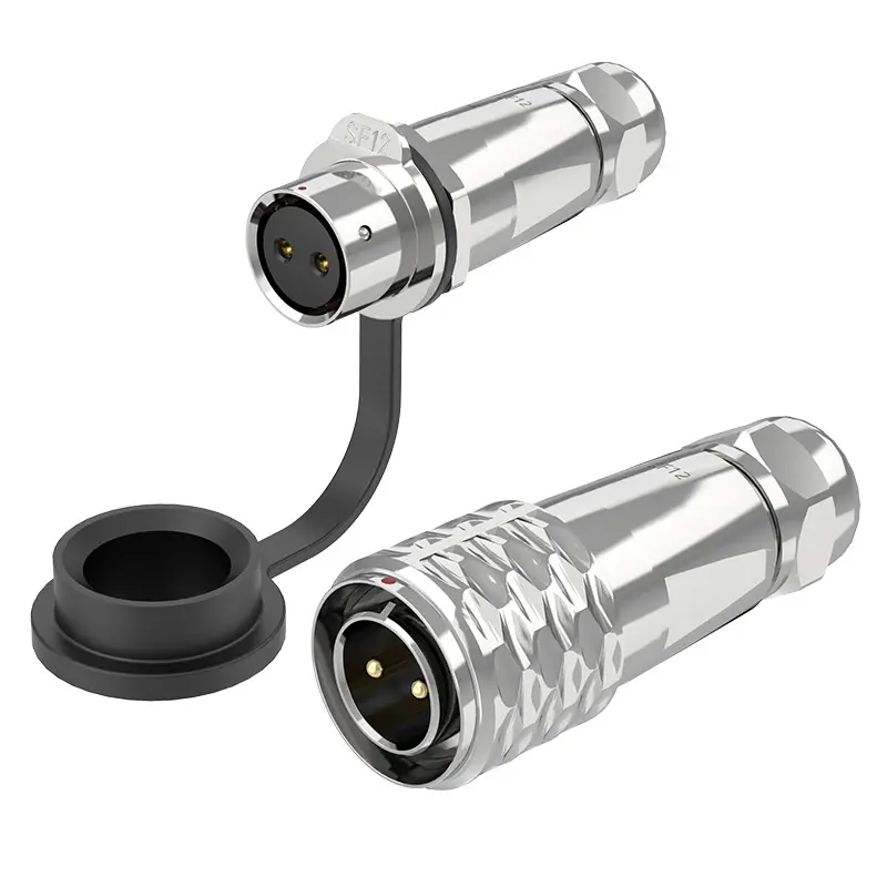 SF12 2 Pin Circular Plug Connector IP67 Push-Pull All Metal