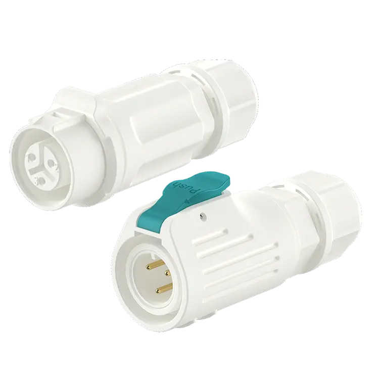 LP12 White 3Pin Wire to Wire 5A Power Outdoor Waterproof Electrical Wire Connector Aviation Plug Socket