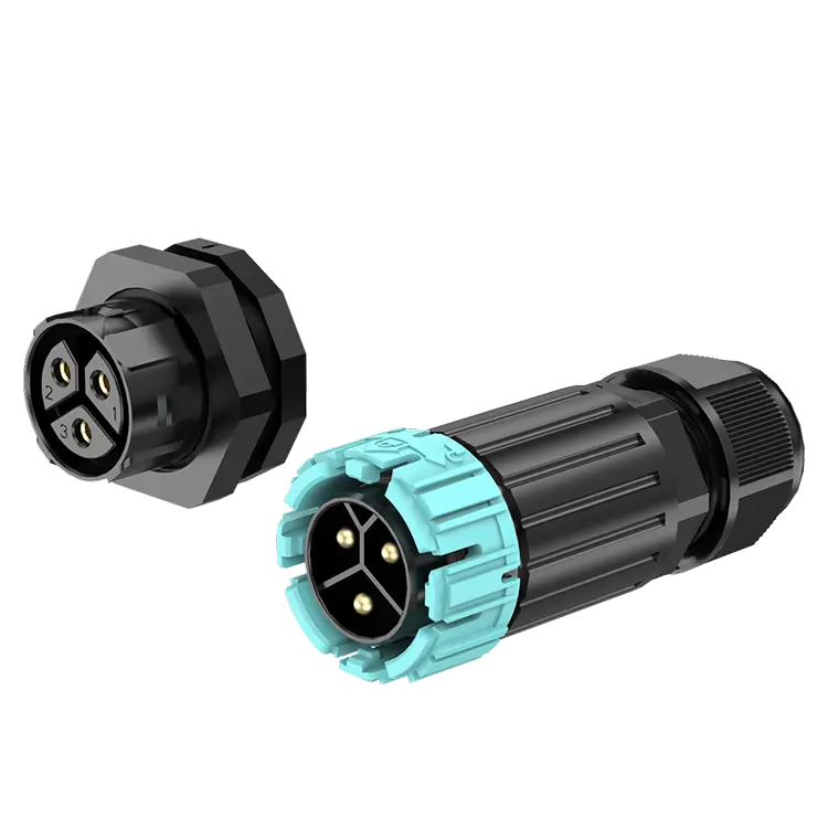 M28MP 3 Pins Male Female Waterproof Connector Front Panel Waterproof IP68 Cable Connector