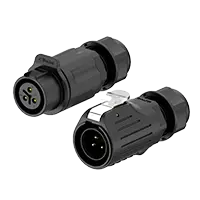 LP20 3Pin Screw Type Waterproof Connector Wire to Wire Cylindrical Connectors 20A Power All Plastic