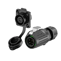 LP16 Screw 4 Pin Flange Waterproof Connector 10A Power Waterproof Aviation Connector Cable Plug All Plastic