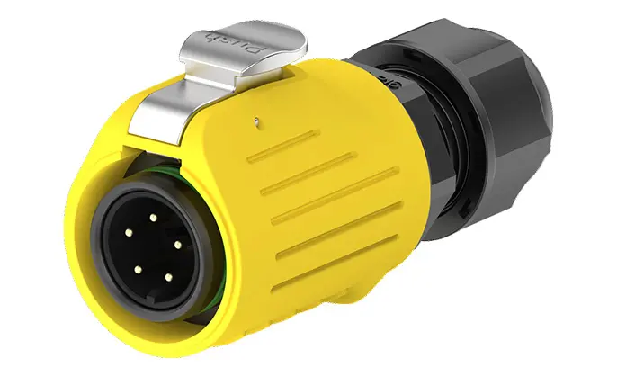 LP16 5A Power Yellow Panel 5 Pin Waterproof IP68 Cable Connector Male and Female Connectors All Plastic