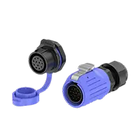 LP20 12Pin Blue Solder Type Electrical Waterproof Connectors 5A Power Panel All Plastic