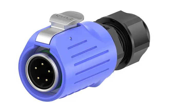LP16 5A Power Panel Outdoor Electrical Cable Connectors Blue 5 Pin Aviation Plug Socket
