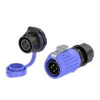 LP20 Blue 4Pin Screw Type Waterproof Aviation Plug Panel All Plastic 20A Power