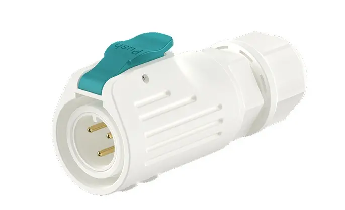 LP12 3 Pin White Flange Electrical Waterproof Connectors Aviation Waterproof Connector