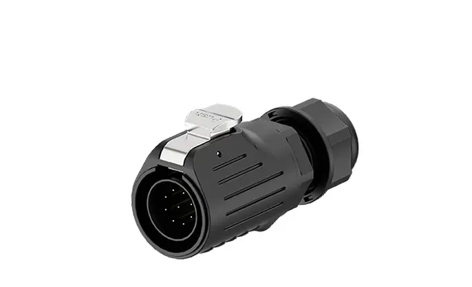 LP20 9Pin Solder Type Waterproof Connector Aviation Plug 5A Power Flange All Plastic
