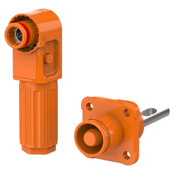 SCJ Smooth Hole Energy Storage Plug Connectors Orange Positive IP67 Waterproof 120A Rotatable Energy Storage Connector
