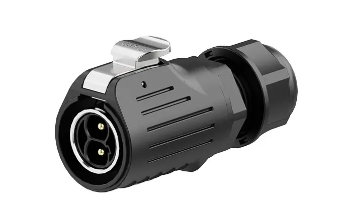 LP20 2Pin Crimping Type Industrial Waterproof Connector Wire to Wire Circular Connector 30A Power Metal + Plastic