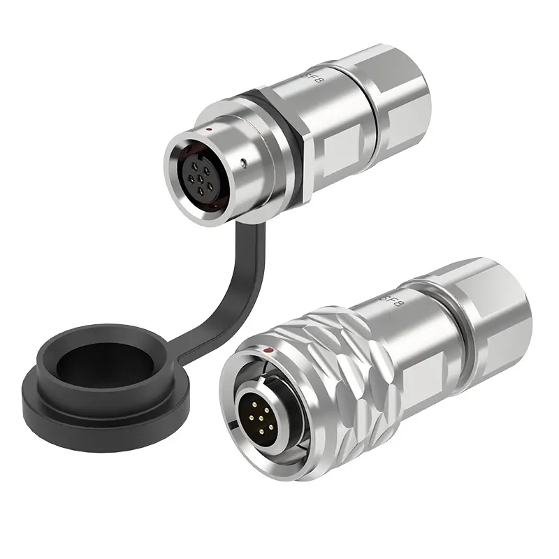 SF8 6 Pin Standard Circular Connector Industrial Waterproof Connector IP67 Push-Pull All Metal