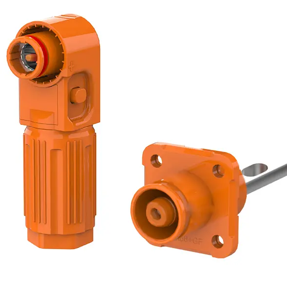 SCJ Smooth Hole Energy Storage Connector for Energy Storage System Orange Positive 250A Rotatable Energy Storage Connector