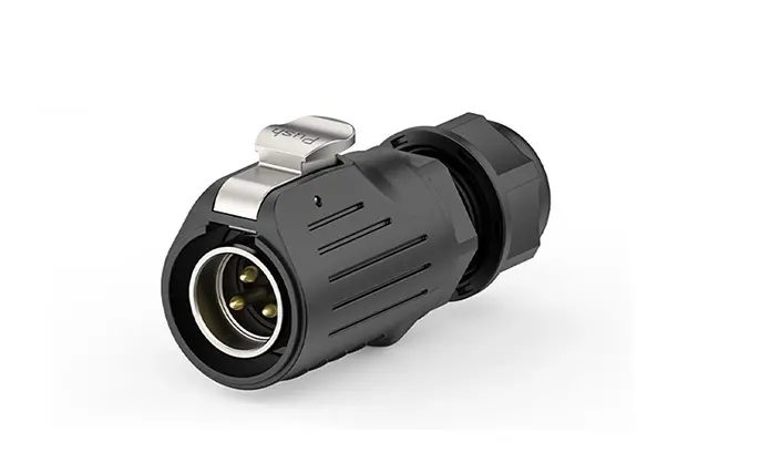 LP20 Screw Type 3 Pin Flange Electrical Waterproof Connectors 20A Power Metal + Plastic