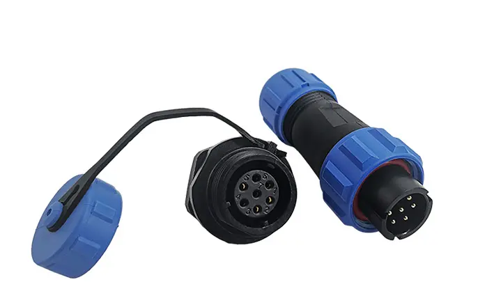 SP13 7 Pin Circular Connector Electrical Panel Mount Power Connector All Plastic